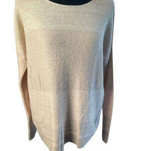 Vince 100% Cashmere Neutrals Colorblock Ombré Lightweight Sweater Blush Ivory S